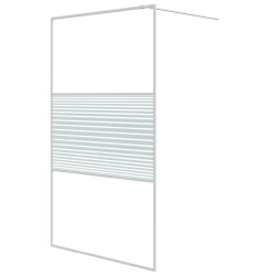 vidaXL Duschwand für Begehbare Dusche Weiß 115x195 cm ESG-Klarglas
