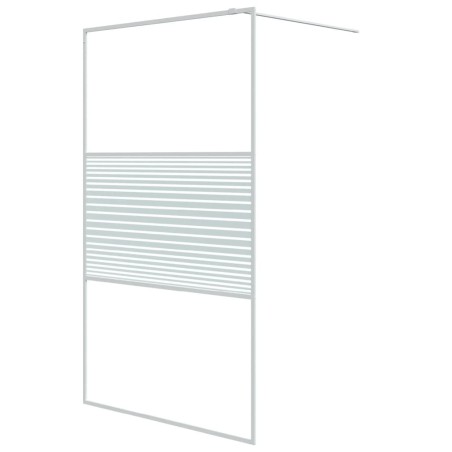 vidaXL Duschwand für Begehbare Dusche Weiß 115x195 cm ESG-Klarglas