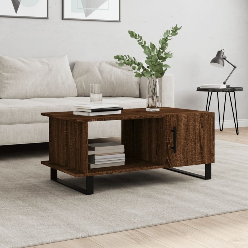 vidaXL Couchtisch Braun Eichen-Optik 90x50x40 cm Holzwerkstoff vidaXL Couchtisch Braun Eichen-Optik 90x50x40 cm Holzwerkstoff