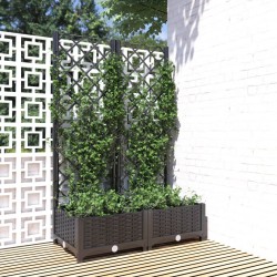 vidaXL Pflanzkübel mit Spalier Schwarz 80x40x121,5 cm PP