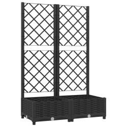 vidaXL Pflanzkübel mit Spalier Schwarz 80x40x121,5 cm PP