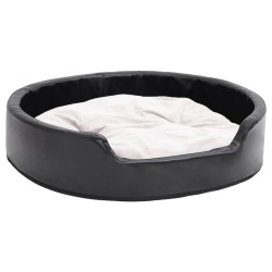 vidaXL Hundebett Schwarz-Beige 79x70x19 cm Plüsch und Kunstleder