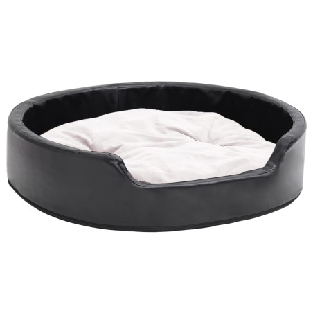 vidaXL Hundebett Schwarz-Beige 79x70x19 cm Plüsch und Kunstleder