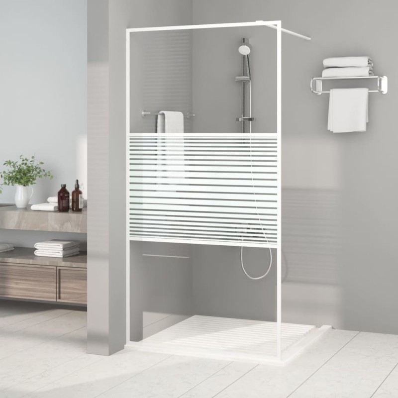 vidaXL Duschwand für Begehbare Dusche Weiß 100x195 cm ESG-Klarglas vidaXL Duschwand für Begehbare Dusche Weiß 100x195 cm ESG-Klarglas