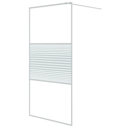 vidaXL Duschwand für Begehbare Dusche Weiß 100x195 cm ESG-Klarglas