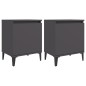 vidaXL Nachttische mit Metallbeinen 2 Stk. Grau 40x30x50 cm vidaXL Nachttische mit Metallbeinen 2 Stk. Grau 40x30x50 cm