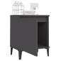 vidaXL Nachttische mit Metallbeinen 2 Stk. Grau 40x30x50 cm vidaXL Nachttische mit Metallbeinen 2 Stk. Grau 40x30x50 cm