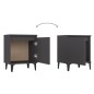 vidaXL Nachttische mit Metallbeinen 2 Stk. Grau 40x30x50 cm vidaXL Nachttische mit Metallbeinen 2 Stk. Grau 40x30x50 cm