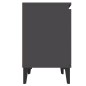 vidaXL Nachttische mit Metallbeinen 2 Stk. Grau 40x30x50 cm vidaXL Nachttische mit Metallbeinen 2 Stk. Grau 40x30x50 cm