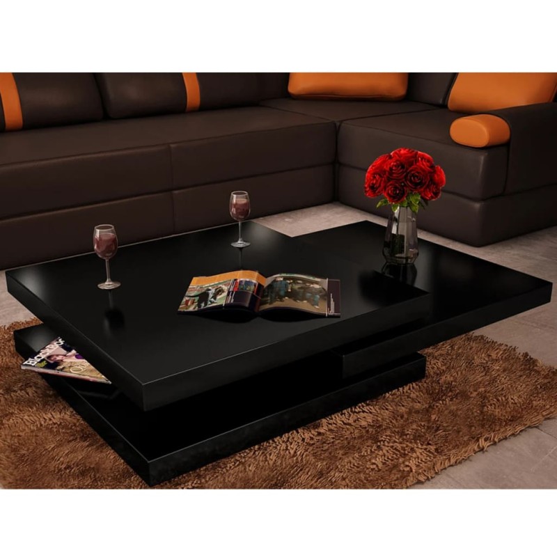 vidaXL Couchtisch auf 3 Ebenen Hochglanz-Schwarz vidaXL Couchtisch auf 3 Ebenen Hochglanz-Schwarz