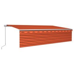 vidaXL Markise Manuell Einziehbar mit Rollo 6x3 m Orange & Braun