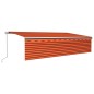 vidaXL Markise Manuell Einziehbar mit Rollo 6x3 m Orange & Braun vidaXL Markise Manuell Einziehbar mit Rollo 6x3 m Orange & Braun