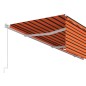 vidaXL Markise Manuell Einziehbar mit Rollo 6x3 m Orange & Braun vidaXL Markise Manuell Einziehbar mit Rollo 6x3 m Orange & Braun