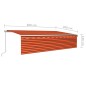 vidaXL Markise Manuell Einziehbar mit Rollo 6x3 m Orange & Braun vidaXL Markise Manuell Einziehbar mit Rollo 6x3 m Orange & Braun