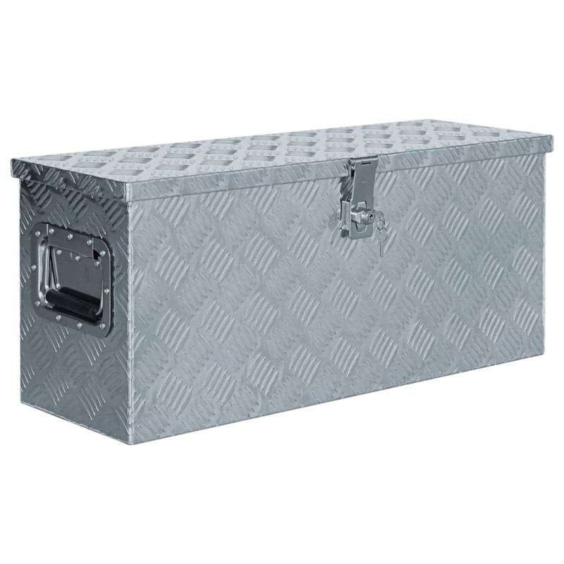 vidaXL Aluminiumkiste 76,5×26,5×33 cm Silbern vidaXL Aluminiumkiste 76,5×26,5×33 cm Silbern