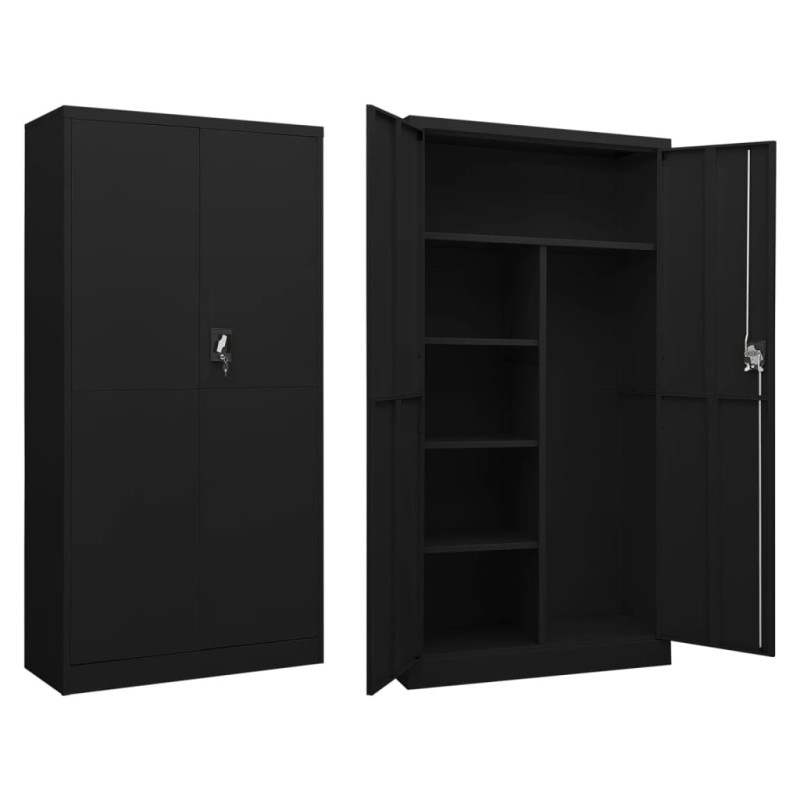 vidaXL Schließfachschrank Schwarz 90x40x180 cm Stahl vidaXL Schließfachschrank Schwarz 90x40x180 cm Stahl