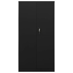 vidaXL Schließfachschrank Schwarz 90x40x180 cm Stahl 