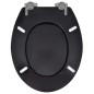 vidaXL Toilettensitz MDF Deckel mit Absenkautomatik Design Schwarz vidaXL Toilettensitz MDF Deckel mit Absenkautomatik Design Schwarz