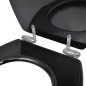 vidaXL Toilettensitz MDF Deckel mit Absenkautomatik Design Schwarz vidaXL Toilettensitz MDF Deckel mit Absenkautomatik Design Schwarz
