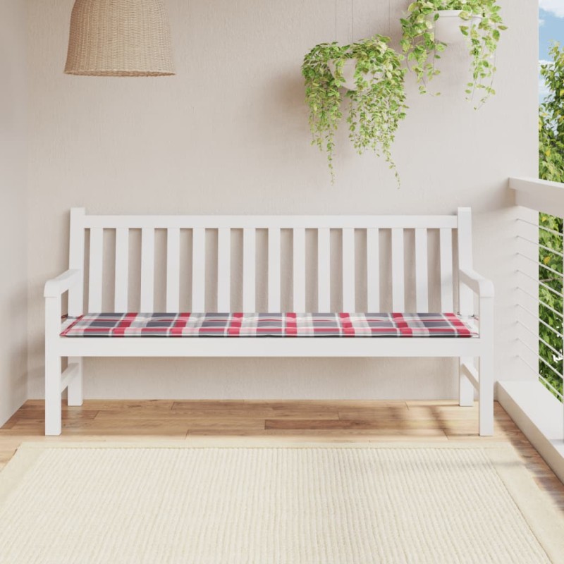 Gartenbank-Auflage Rot Karomuster 180x50x3 cm Oxford-Gewebe Gartenbank-Auflage Rot Karomuster 180x50x3 cm Oxford-Gewebe