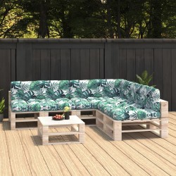 vidaXL Palettensofa-Auflagen 7 Stk. Blattmuster
