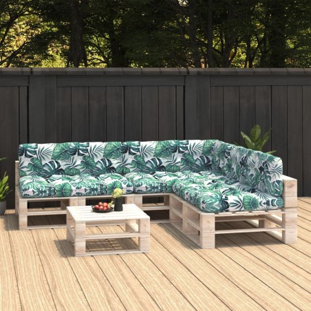 vidaXL Palettensofa-Auflagen 7 Stk. Blattmuster
