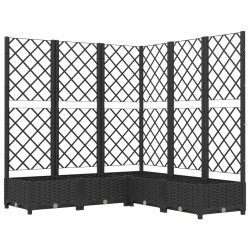 vidaXL Pflanzkübel mit Spalier Schwarz 120x120x121,5 cm PP