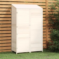 vidaXL Geräteschuppen Weiß 102x52x174,5 cm Massivholz Tanne
