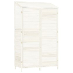 vidaXL Geräteschuppen Weiß 102x52x174,5 cm Massivholz Tanne