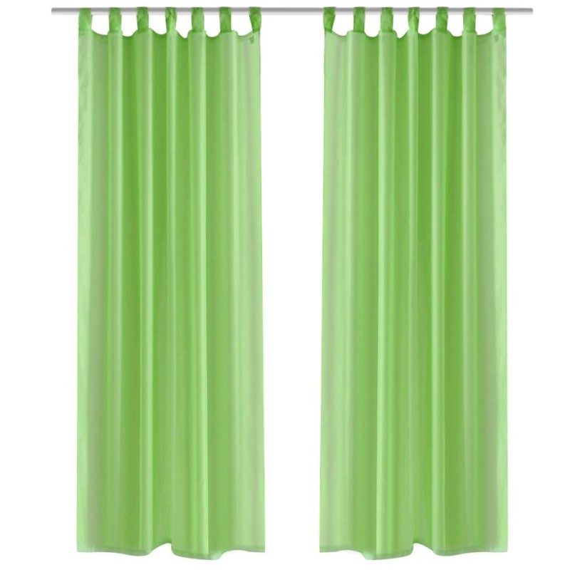 2 x Transparente Gardine Fertiggardine 140 x 225cm apfelgrün 2 x Transparente Gardine Fertiggardine 140 x 225cm apfelgrün