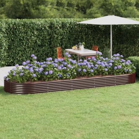 vidaXL Hochbeet Pulverbeschichteter Stahl 450x140x36 cm Braun