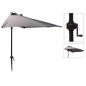 ProGarden Sonnenschirm 250 cm Halbrund Hellgrau ProGarden Sonnenschirm 250 cm Halbrund Hellgrau