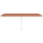 vidaXL Gelenkarmmarkise mit Pfosten 600x300 cm Orange & Braun vidaXL Gelenkarmmarkise mit Pfosten 600x300 cm Orange & Braun