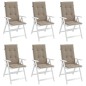 vidaXL Gartenstuhlauflagen für Hochlehner 6Stk. Taupe 120x50x3cm Stoff vidaXL Gartenstuhlauflagen für Hochlehner 6Stk. Taupe 120x50x3cm Stoff