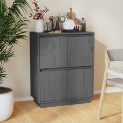 vidaXL Sideboard Grau 60x34x75 cm Massivholz Kiefer