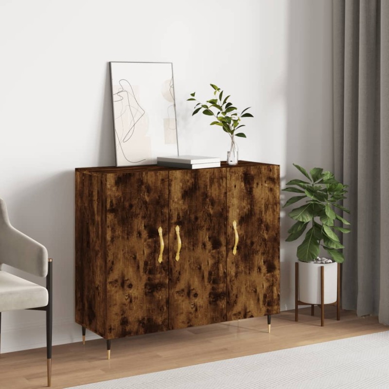 vidaXL Sideboard Räuchereiche 90x34x80 cm Holzwerkstoff vidaXL Sideboard Räuchereiche 90x34x80 cm Holzwerkstoff