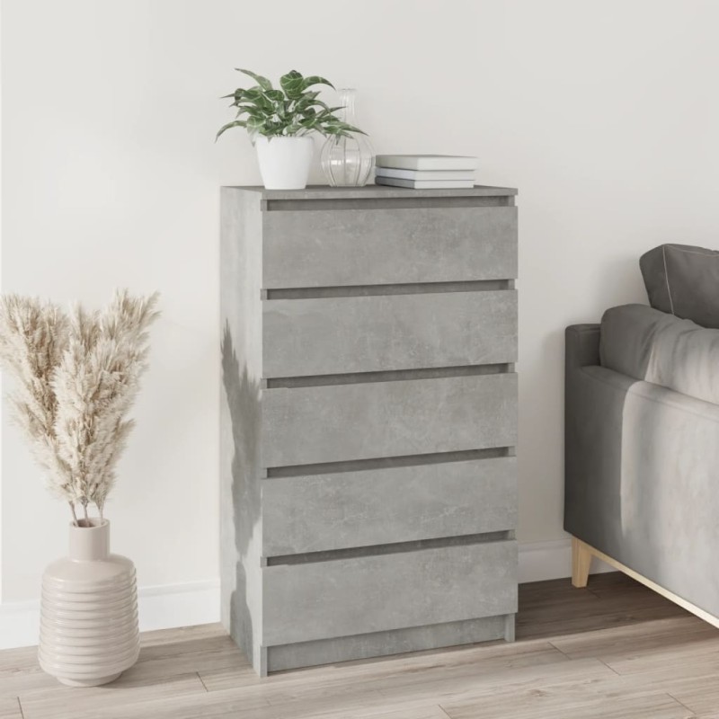 vidaXL Schubladenschrank Betongrau 60x36x103 cm Holzwerkstoff vidaXL Schubladenschrank Betongrau 60x36x103 cm Holzwerkstoff