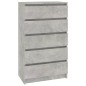 vidaXL Schubladenschrank Betongrau 60x36x103 cm Holzwerkstoff vidaXL Schubladenschrank Betongrau 60x36x103 cm Holzwerkstoff