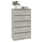 vidaXL Schubladenschrank Betongrau 60x36x103 cm Holzwerkstoff vidaXL Schubladenschrank Betongrau 60x36x103 cm Holzwerkstoff
