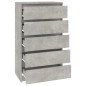 vidaXL Schubladenschrank Betongrau 60x36x103 cm Holzwerkstoff vidaXL Schubladenschrank Betongrau 60x36x103 cm Holzwerkstoff