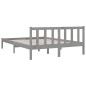 vidaXL Massivholzbett Grau Kiefer 135x190 cm vidaXL Massivholzbett Grau Kiefer 135x190 cm