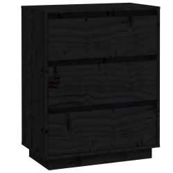 vidaXL Sideboard Schwarz 60x34x75 cm Massivholz Kiefer