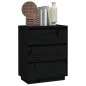 vidaXL Sideboard Schwarz 60x34x75 cm Massivholz Kiefer vidaXL Sideboard Schwarz 60x34x75 cm Massivholz Kiefer