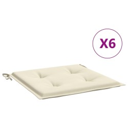 vidaXL Gartenstuhl-Kissen 6 Stk. Creme 50x50x3 cm Oxford-Gewebe