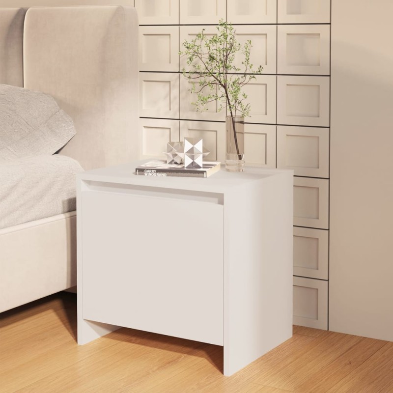 vidaXL Nachttisch Weiß 45x34x44,5 cm Holzwerkstoff vidaXL Nachttisch Weiß 45x34x44,5 cm Holzwerkstoff