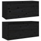 vidaXL Wandschränke 2 Stk. Schwarz 80x30x35 cm Massivholz Kiefer vidaXL Wandschränke 2 Stk. Schwarz 80x30x35 cm Massivholz Kiefer