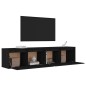 vidaXL Wandschränke 2 Stk. Schwarz 80x30x35 cm Massivholz Kiefer vidaXL Wandschränke 2 Stk. Schwarz 80x30x35 cm Massivholz Kiefer