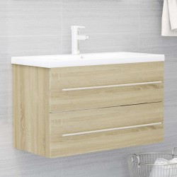vidaXL Waschbeckenunterschrank Sonoma-Eiche 80x38,5x48cm Holzwerkstoff