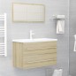 vidaXL Waschbeckenunterschrank Sonoma-Eiche 80x38,5x48cm Holzwerkstoff vidaXL Waschbeckenunterschrank Sonoma-Eiche 80x38,5x48cm Holzwerkstoff