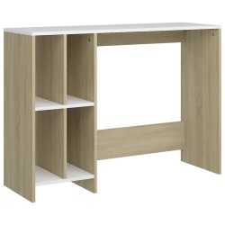 vidaXL Computertisch Weiß und Sonoma-Eiche 102,5x35x75cm Holzwerkstoff